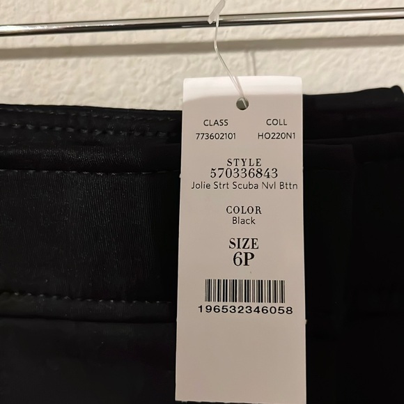NWT WHBM Jolie Scuba Pants - Size 6P. Black with Silver buttons - Picture 2 of 6